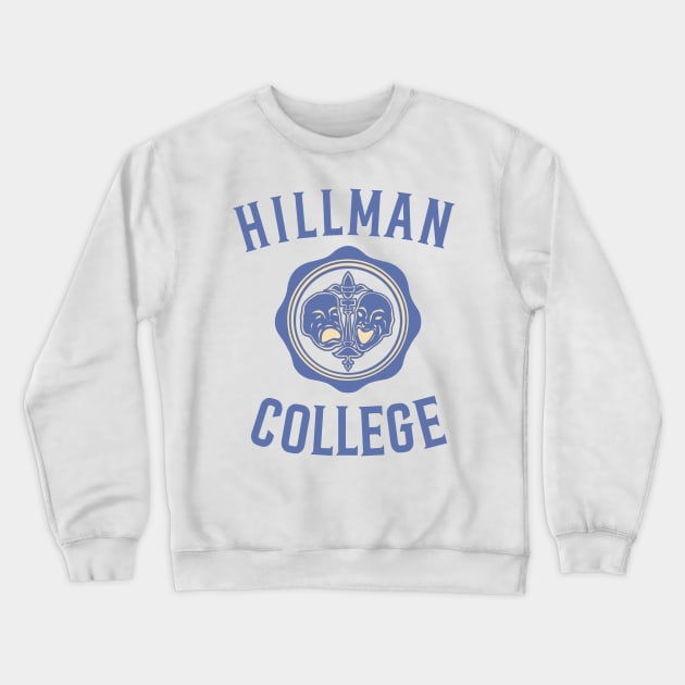 Hillman College - Blue Crewneck Sweatshirt by asterami